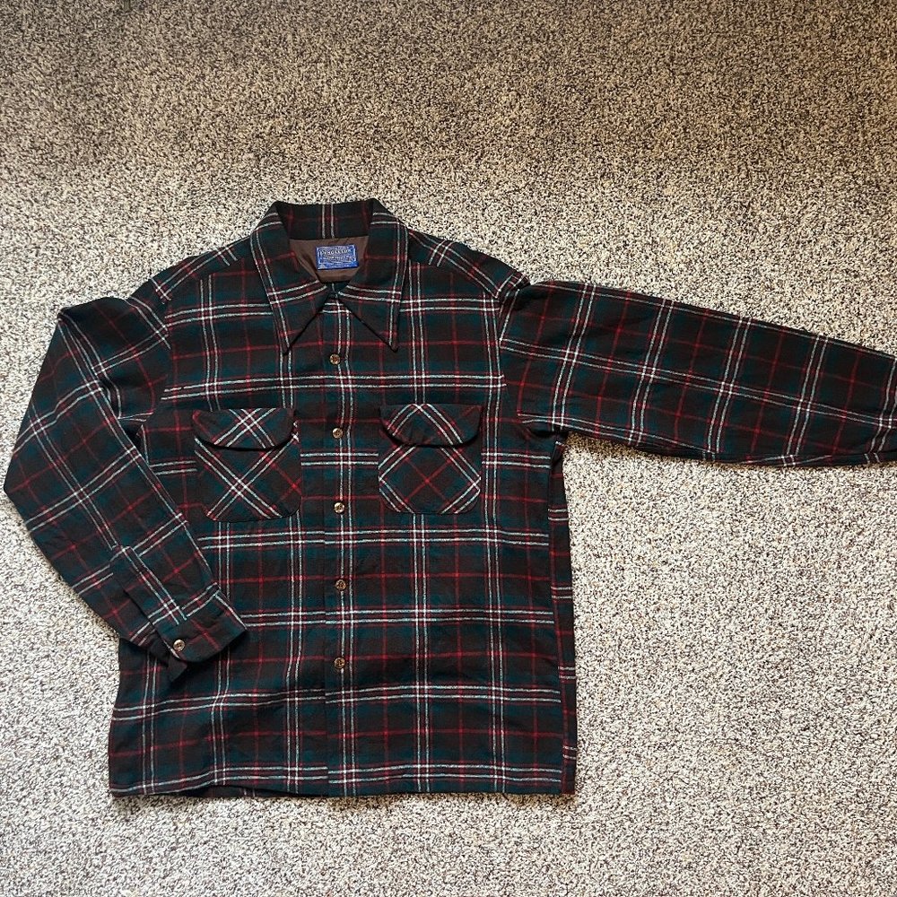 Pendleton - Vintage Wool Flannel Board Shirt - Men's Large